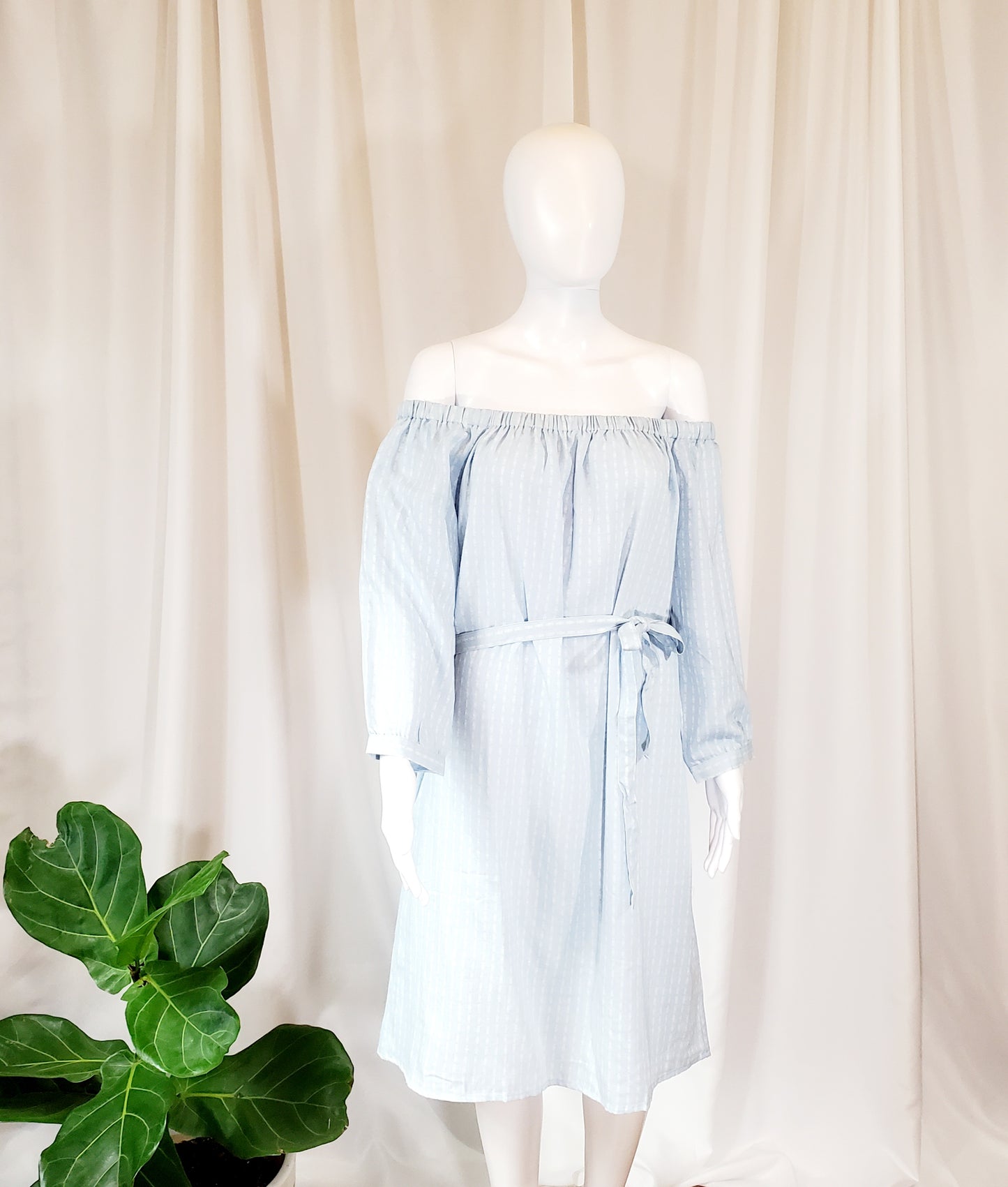 Off the Shoulder Linen Dress