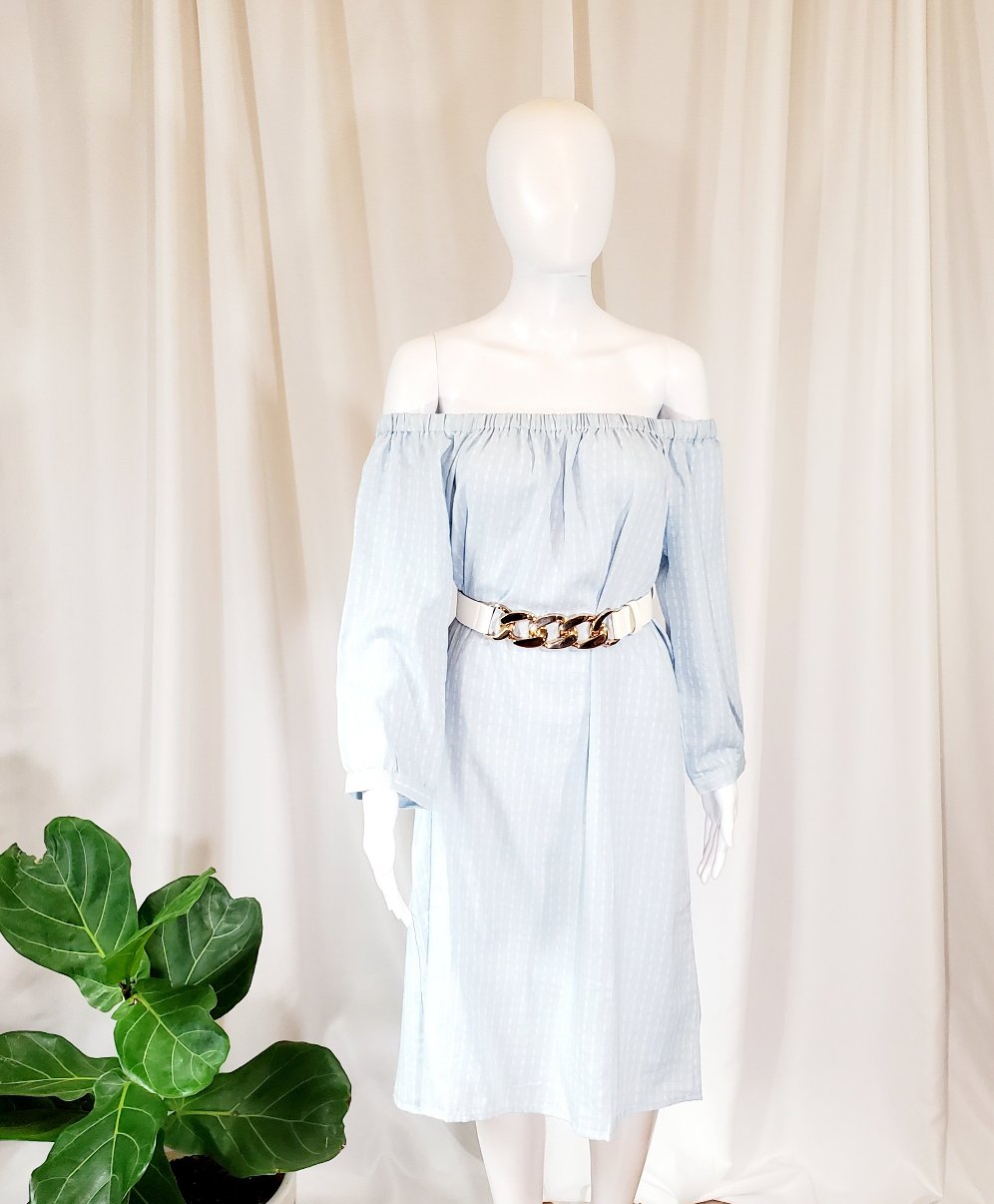 Off the Shoulder Linen Dress