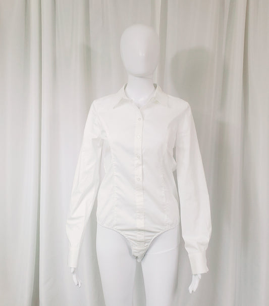 White Button Down Bodysuit