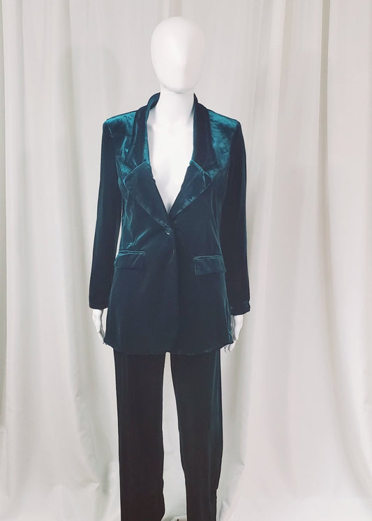 Velvet Pants Suit (Hunter Green)