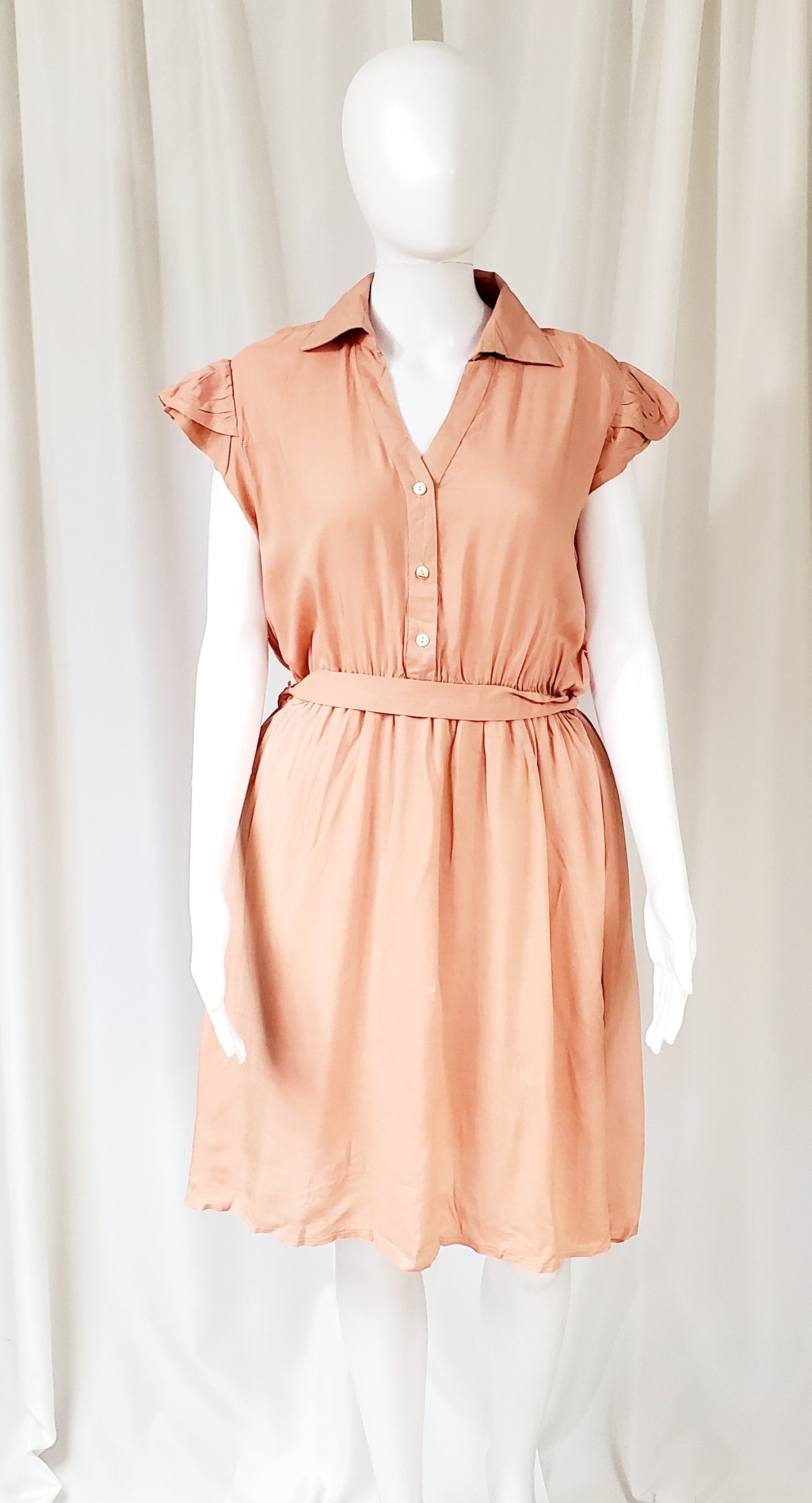 Pink Button Down Dress