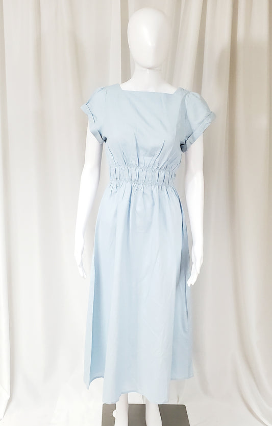 Linen Maxi Dress (Blue)