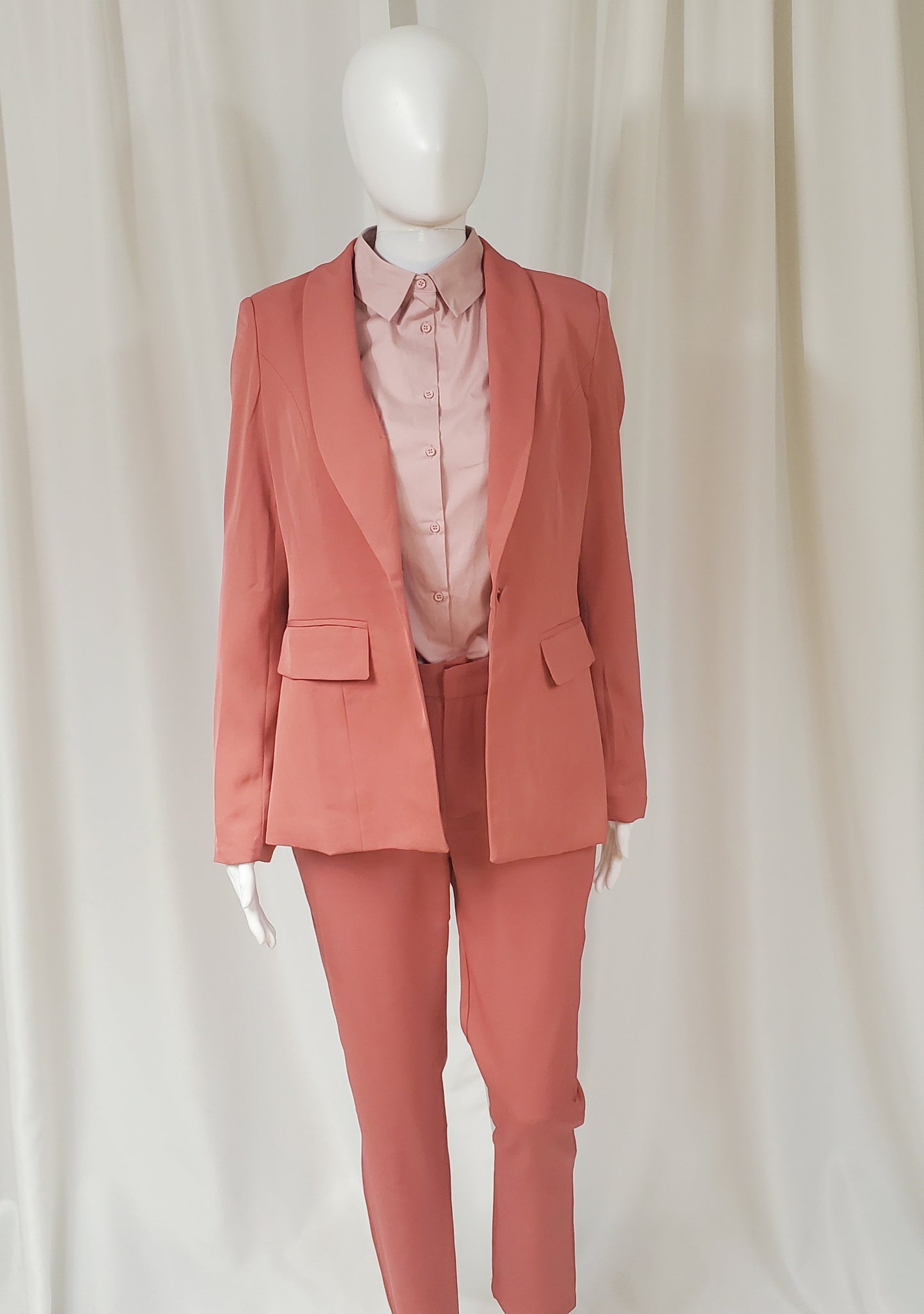 Salmon Single Button Suit