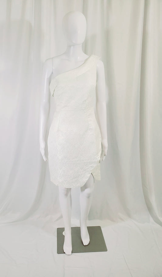 Off White One Shoulder Dress