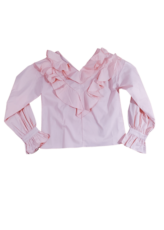 Pink Ruffled Blouse